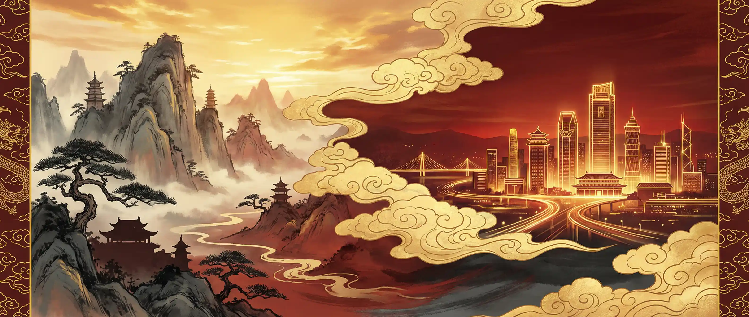 国外交友 华风推荐横幅背景